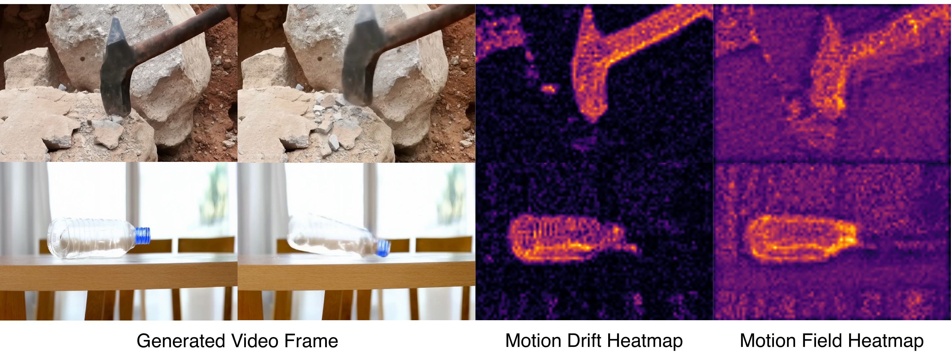 Additional motion drift and motion field heatmap interpretability